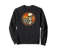 Skeleton Peace Sign Retro Vintage Funny Art Sweatshirt