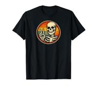 Skeleton Peace Sign Retro Vintage Funny Art T-Shirt