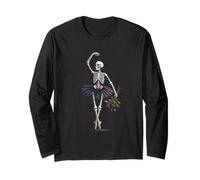 Skelett Ballerina Gothic Dance Withered Roses Gruselkunst Langarmshirt