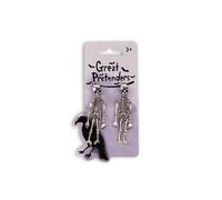 Skelett-Ohrringe in Silber - Gruseliges Accessoire für Halloween