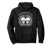 Skelett Paar Floral Gothic Dark Romance Aesthetic Pullover Hoodie