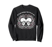 Skelett Paar Floral Gothic Dark Romance Aesthetic Sweatshirt