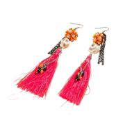 Skelett-Quasten-Ohrringe für Damen, Gothic-Schmuck, Musik, Festival, Party, baumelndes Zubehör, lange Quasten, Ohrschmuck, Einheitsgröße, Wie beschrieben, Wie beschrieben