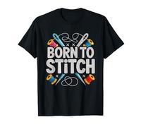 Skeletthände Kreuzsticken Stickrahmen Goth Stickerin T-Shirt