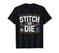 Skeletthand Stickrahmen Gothisch Handarbeit Humor Stickerei T-Shirt
