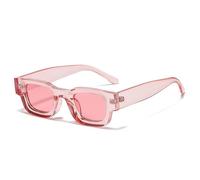 SKFGNX Beliebte modische kleine quadratische polarisierte Sonnenbrille für Damen, Retro-Punk-Stil, UV400, trendige Sonnenbrille für Herren, rosa, 1
