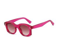 SKFGNX Beliebte quadratische Sonnenbrille für Damen, verspiegelte Gläser mit Farbverlauf, UV400-Schutz, Retro-Nieten, Punk-Stil, lila-teefarbener Farbverlauf, 1