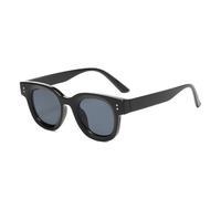 SKFGNX Modische quadratische Sonnenbrille für Damen mit klaren Ozeangläsern, Retro-Nieten-Verzierung, Herren-Sonnenbrille im Punk-Leoparden-Stil, UV400-Schutz, Schwarz/Grau, 1