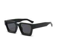 SKFGNX Modische quadratische Sonnenbrille für Damen und Herren im Retro-Stil mit Leopardenmuster in Blau und Grün, UV400-Schutz, matt schwarz-grau, 1