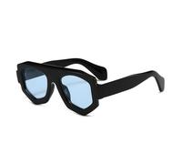 SKFGNX Modische, unregelmäßige quadratische Damen-Sonnenbrille mit UV400-Schutz, Retro-Stil, blau-lila, schwarz-blau, 1