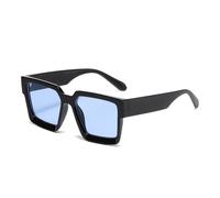 SKFGNX Übergroße quadratische Damen-Sonnenbrille, modische, klare Farbverlaufsgläser, UV400, trendige Herren-Sonnenbrille im Punk-Stil, schwarz-blau, 1