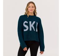 Ski Sweater Alpaka-Strickpullover Damen - dark moss - L