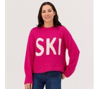 Ski Sweater Alpaka-Strickpullover Damen - magenta - S