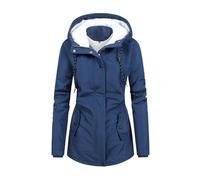 Skijacke Mädchen,Damen Winterjacke Übergröße Warme Parka Outdoor Winddicht Damenmantel Mit Abnehmbarer Fellkapuze Für Casual Work Walking,Damen Skijacke,Dicke Winterjacke Damen,B Blue,3Xl