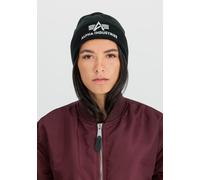 Skimütze ALPHA INDUSTRIES "3D Beanie", Damen, Gr. onesize, schwarz, silber, Obermaterial: 100% Polyacryl, Mützen (60033457-0) schwarz, silber