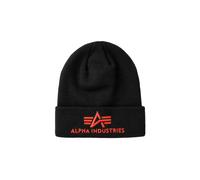 Skimütze ALPHA INDUSTRIES "3D Beanie", Herren, Gr. onesize, schwarz (schwarz, rot), Obermaterial: 100% Polyacryl, Mützen (48961254-0) schwarz, rot