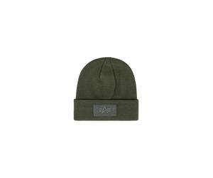 Skimütze ALPHA INDUSTRIES "Velcro Beanie", Herren, Gr. onesize, grün (dunkelgrün), Obermaterial: 100% Polyacryl, Mützen (10694220-0) dunkelgrün