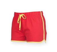 Skinni Fit Damen Short Gr. X-Small, rot / gelb