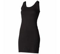 Skinni Fit Damen Stretch Tank-Top, extra-lang (Medium) (Schwarz)