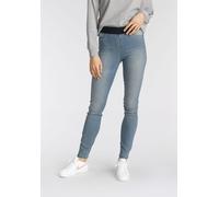 Skinny-fit-Jeans ARIZONA, Damen, Gr. 42, N-Gr, blau (blau used), Jeans, Obermaterial: 75% Baumwolle, 24% Polyester, 1% Elasthan, Basic, eng lang, Jeans, extra-enger Schnitt, komfortable Leibhöhe, Used