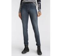 Skinny-fit-Jeans ARIZONA, Damen, Gr. 42, N-Gr, blau (dunkelblau us), Jeans, Obermaterial: 75% Baumwolle, 24% Polyester, 1% Elasthan, Basic, eng lang, Jeans, extra-enger Schnitt, komfortable Leibhöhe,