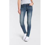 Skinny-fit-Jeans ARIZONA "mit Keileinsätzen", Damen, Gr. 21, K + L Gr, blau (mid blau use), Denim/Jeans, Obermaterial: 76% Baumwolle, 16% Polyester, 7% Viskose, 1% Elasthan, Basic, skinny fit lang, Je