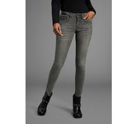 Skinny-fit-Jeans ARIZONA "mit Keileinsätzen", Damen, Gr. 84, K + L Gr, grau (grau used), Denim/Jeans, Obermaterial: 76% Baumwolle, 16% Polyester, 7% Viskose, 1% Elasthan, Basic, skinny fit lang, Jeans