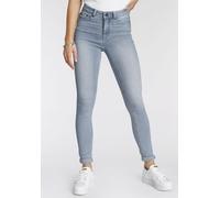 Skinny-fit-Jeans ARIZONA "Ultra Soft", Damen, Gr. 50, N-Gr, blau (bleached), Denim/Jeans, Obermaterial: 61% Baumwolle, 25% Polyester, 11% Viskose, 3% Elasthan, Basic, skinny fit lang, Jeans, hohe Leib