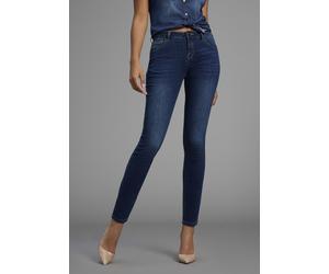 Skinny-fit-Jeans ARIZONA "Ultra-Stretch", Damen, Gr. 22, K + L Gr, blau (dunkelblau us), Denim/Jeans, Obermaterial: 74% Baumwolle, 24% Polyester, 2% Elasthan, Basic, extraeng lang, Jeans, extra-enger