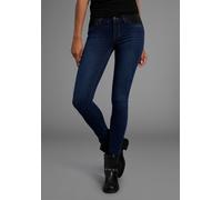 Skinny-fit-Jeans ARIZONA "Ultra Stretch", Damen, Gr. 36, N-Gr, blau (dunkelblau us), Denim/Jeans, Obermaterial: 63% Baumwolle, 32% Polyester, 5% Elasthan, skinny fit normal, Jeans, skinny-fit, mit Use