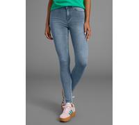 Skinny-fit-Jeans ARIZONA "Ultra Stretch", Damen, Gr. 40, N-Gr, blau (blau used), Denim/Jeans, Obermaterial: 63% Baumwolle, 32% Polyester, 5% Elasthan, skinny fit lang, Jeans, skinny-fit, betonte Taill