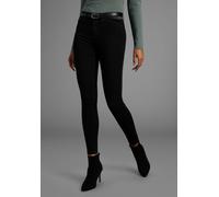 Skinny-fit-Jeans ARIZONA "Ultra Stretch", Damen, Gr. 42, N-Gr, schwarz (schwarz schwarz), Jeans, Obermaterial: 63% Baumwolle, 32% Polyester, 5% Elasthan, skinny fit knöchellang, Jeans, extra-eng gesch