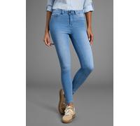 Skinny-fit-Jeans ARIZONA "Ultra Stretch", Damen, Gr. 46, N-Gr, blau (bleached), Jeans, Obermaterial: 63% Baumwolle, 32% Polyester, 5% Elasthan, skinny fit knöchellang, Jeans, extra-eng geschnittene Be