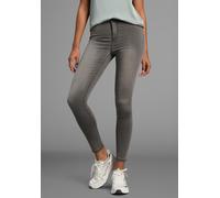 Skinny-fit-Jeans ARIZONA "Ultra Stretch", Damen, Gr. 46, N-Gr, grau (grau used), Jeans, Obermaterial: 63% Baumwolle, 32% Polyester, 5% Elasthan, skinny fit knöchellang, Jeans, extra-eng geschnittene B
