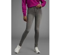 Skinny-fit-Jeans ARIZONA "Ultra Stretch", Damen, Gr. 50, N-Gr, grau (grau used), Denim/Jeans, Obermaterial: 63% Baumwolle, 32% Polyester, 5% Elasthan, skinny fit lang, Jeans, skinny-fit, betonte Taill