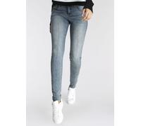 Skinny-fit-Jeans ARIZONA "Ultra-Stretch, sehr bequem, gut zu kombinieren", Damen, Gr. 40, N-Gr, blau (blau used), Denim/Jeans, Obermaterial: 74% Baumwolle, 24% Polyester, 2% Elasthan, skinny fit lang,