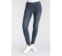 Skinny-fit-Jeans ARIZONA "Ultra-Stretch, sehr bequem, gut zu kombinieren", Damen, Gr. 50, N-Gr, blau (dunkelblau us), Denim/Jeans, , skinny fit lang, Jeans, extra-eng geschnittene Beinform, normale Le
