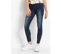 Skinny-fit-Jeans BONPRIX, Damen, Gr. 50, N-Gr, dunkelblau denim, Denim/Jeans, Obermaterial: 76% Baumwolle, 16% Polyester, 7% Viskose, 1% Elasthan, skinny fit, Jeans, Skinny-fit-Passform, verkürztes 7/