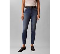 Skinny-fit-Jeans CALVIN KLEIN JEANS "HIGH RISE SKINNY", Damen, Gr. 27, Länge 30, blau (indigo station), Denim/Jeans, Obermaterial: 80% Baumwolle, 12% Polyester, 6% Elastomultiester, 2% Elasthan, skinn
