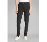 Skinny-fit-Jeans CALVIN KLEIN JEANS "HIGH RISE SKINNY", Damen, Gr. 29, Länge 32, schwarz (denim schwarz), Denim/Jeans, Obermaterial: 92% Baumwolle, 6% Elastomultiester, 2% Elasthan, unifarben, skinny