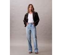 Skinny-fit-Jeans CALVIN KLEIN JEANS "HIGH RISE STRAIGHT LT CAPE", Damen, Gr. 34, Länge 32, light cape, Denim/Jeans, Obermaterial: 99% Baumwolle, 1% Elasthan, unifarben, straight fit lang, Jeans, Mit G