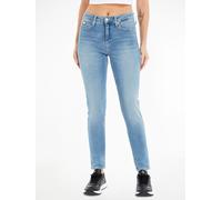 Skinny-fit-Jeans CALVIN KLEIN JEANS "MID RISE SKINNY", Damen, Gr. 25, Länge 32, blau (denim light), Denim/Jeans, Obermaterial: 98% Baumwolle, 2% Elasthan, unifarben, feminin, skinny fit lang, Jeans, 5