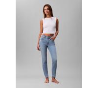 Skinny-fit-Jeans CALVIN KLEIN JEANS "MID RISE SKINNY", Damen, Gr. 25, Länge 32, light cape, Denim/Jeans, Obermaterial: 80% Baumwolle, 12% Polyester, 6% Elastomultiester, 2% Elasthan, skinny fit lang,