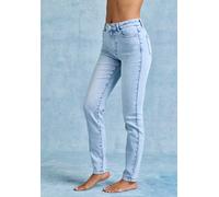 Skinny-fit-Jeans FRENCH CONNECTION "mit Used-Waschung und klassischem 5-Pocket-Design", Damen, Gr. 38, N-Gr, blau (light blau washed), Denim/Jeans, Obermaterial: 69% Baumwolle, 16% Polyester, 9% Visko