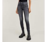 Skinny-fit-Jeans G-STAR "3301", Damen, Gr. 27, Länge 30, schwarz (faded schwarz magnet), Denim/Jeans, Obermaterial: 91% Baumwolle, 7% Elastomultiester, 2% Elasthan, skinny fit normal, Jeans, mit Stret