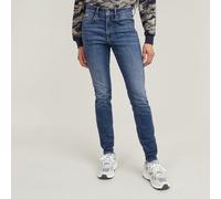 Skinny-fit-Jeans G-STAR "3301", Damen, Gr. 32, Länge 32, blau (medium aged), Denim/Jeans, Obermaterial: 92% Baumwolle, 7% Elastomultiester, 1% Elasthan, skinny fit normal, Jeans, mit Stretch (62653053
