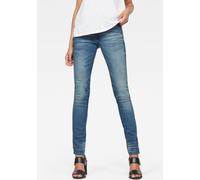 Skinny-fit-Jeans G-STAR "GS-Lynn Mid Waist", Damen, Gr. 27, Länge 30, blau (schwarz used), Denim/Jeans, Obermaterial: 92% Baumwolle, 6% Elastomultiester, 2% Elasthan, skinny fit lang, Jeans, moderne V