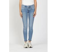 Skinny-fit-Jeans GANG "94MEDINA", Damen, Gr. 29, Normalgrößen, blau (light titan wash), 98% Baumwolle, 2% Elasthan, unifarben, skinny fit lang, Jeans, mit halbverdeckter Knopfleiste (59074148-29) ligh