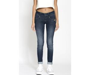 Skinny-fit-Jeans GANG "94NENA", Damen, Gr. 29, N-Gr, blau (schwarz indigo used), Denim/Jeans, Obermaterial: 93% Baumwolle, 6% Polyester, 1% Elasthan, eng lang, Jeans, mit modischer Waschung (36280550-