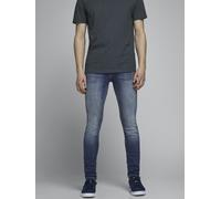 Skinny-fit-Jeans JACK & JONES "JJILIAM Skinny Jeans mit Used-Waschung für schlanke Silhouette", Herren, Gr. 32, Länge 32, blau (dunkelblau denim), Denim/Jeans, Obermaterial: 70% Baumwolle, 28% Polyest